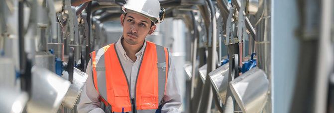 Mann beim Warten einer Anlage